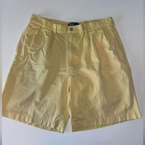 Polo Ralph Lauren Tyler Short, men’s pale yellow Classic Chino‎ Vintage size 36